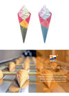Longitud multicolora de los conos 150m m de la oblea del cono de helado con ángulo de 26 °