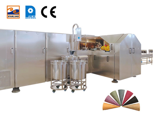 cadena de producción del cono de helado 1.5hp 55 placas que cuecen de acero inoxidables