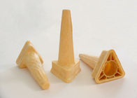 Logotipo de oro cubierto chocolate delicioso del color de los conos de la oblea modificado para requisitos particulares