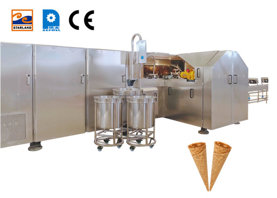 Línea de producción automática de cono de azúcar enrollado Máquina para hacer cono de galleta para hornear industrial de helado