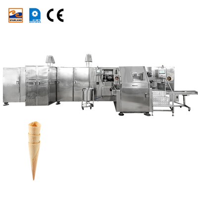 Consumo de gas 9-10 kg/hora Línea de producción automática de cono de barquillo con 55 placas de horneado