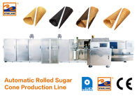 Cadena de producción automática certificada CE del cono del azúcar con rápido calentando para arriba el horno, cono de helado de 63 placas que cuece Productio
