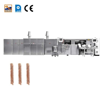 Máquina automática de aperitivos de acero inoxidable para hornear rollos de gofres