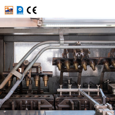Línea de producción de cono de obleas de acero inoxidable operación automática con sistema de control PLC para la fabricación de cono de obleas