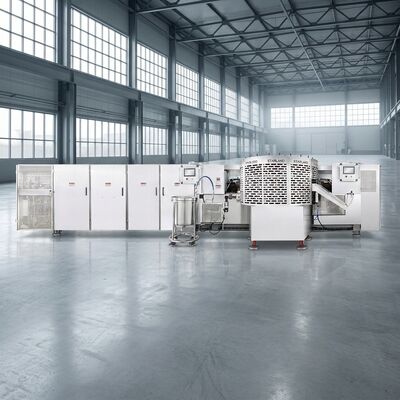 Línea automática de producción de cestas para gofres que utiliza un sistema de control PLC y especificaciones del motor principal para una producción constante