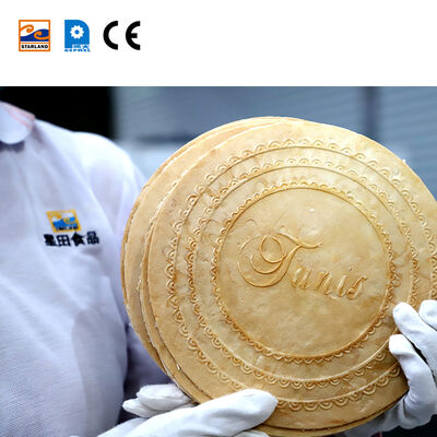 Equipo de producción de galletas de oblea de acero inoxidable integrado con sistema de control PLC que garantiza estándares de producto consistentes