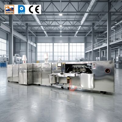 Equipo de producción de galletas de oblea de acero inoxidable integrado con sistema de control PLC que garantiza estándares de producto consistentes