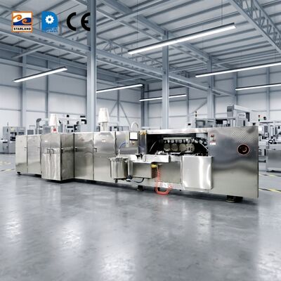 Especificación del motor principal de 1.5kw para línea de producción de galletas de oblea, material de acero inoxidable, equipada con soporte técnico por video