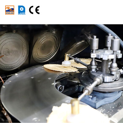 Especificación del motor principal de 1.5kw para línea de producción de galletas de oblea, material de acero inoxidable, equipada con soporte técnico por video