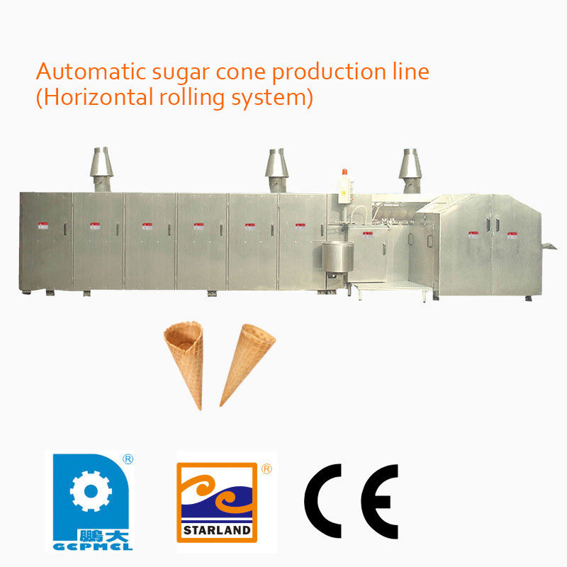 Cadena de producción completamente automática de alta velocidad del cono del azúcar con la puerta del panel acodada doble
