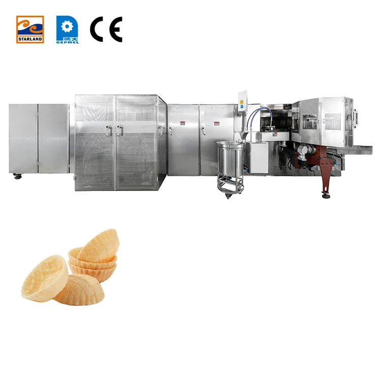 Maquinaria automática de fabricación de galletas Línea de producción de cestas de gofres con control PLC y motor de 2,0 hp