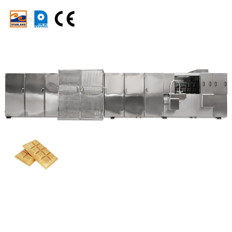 Máquina automática Monaka Wafer controlada por PLC Equipo de producción de bocadillos con 55 placas de hornear