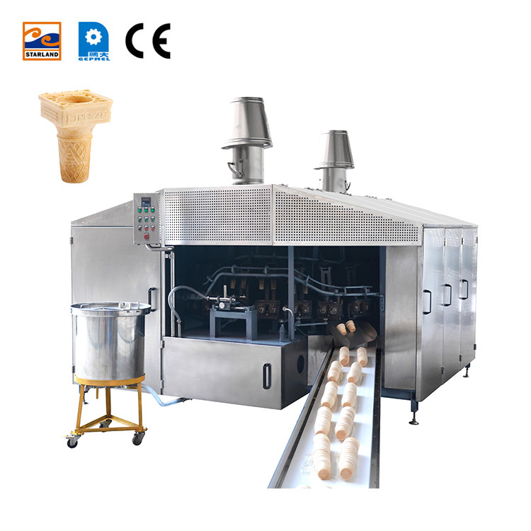 Equipo automático de producción de cono de obleas de última generación con control de temperatura de pantalla digital