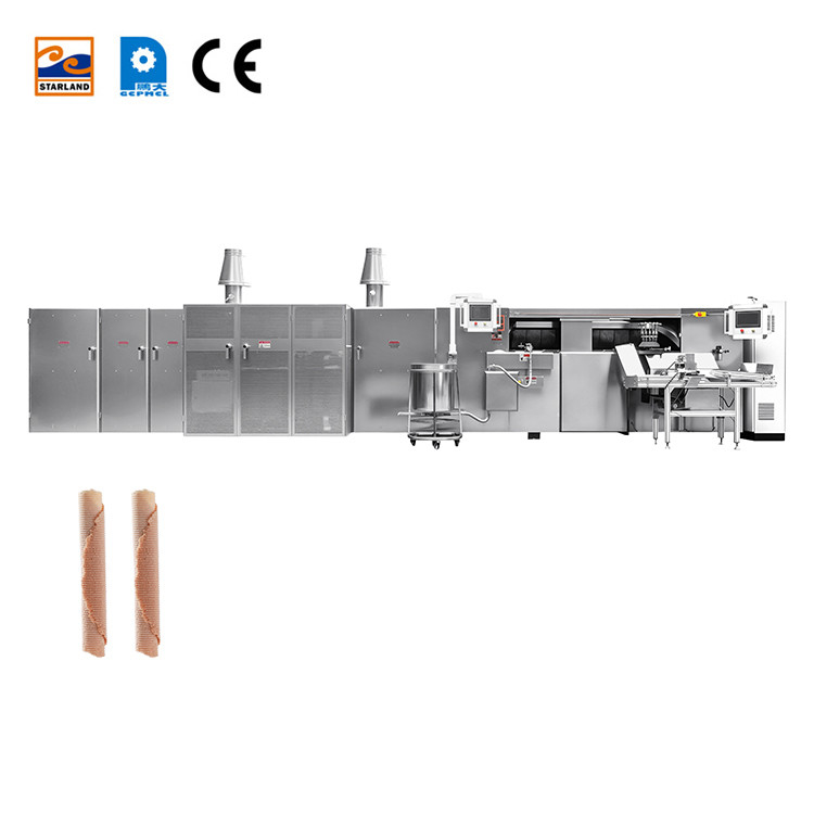 Línea de producción de rollo de gofres de lujo de alta capacidad con capacidades de producción de 1200 pcs / hora