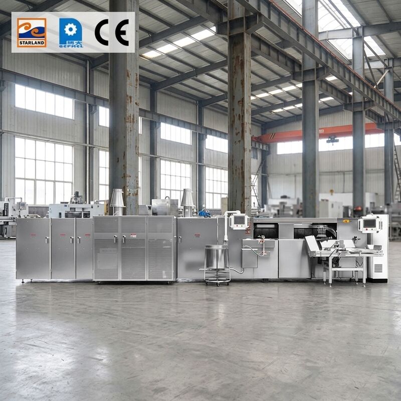 Sistema de control PLC Waffle Roll Production Line Suitable For High Volume Automated Waffle Roll Manufacturing (Línea de producción de Waffles Automatizados de alto volumen)