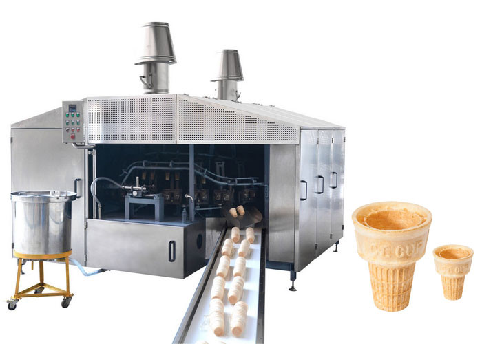 cadena de producción del cono del azúcar de la oblea del helado 0.75kW ahorro de la energía, garantía de 1 año