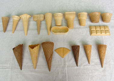 Conos de oro de la oblea del helado del color, conos del azúcar del chocolate modificados para requisitos particulares
