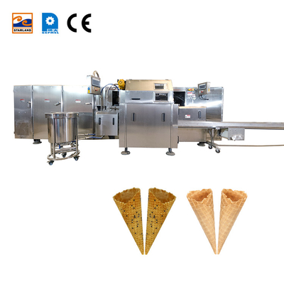 Línea de producción de cono de azúcar 1.1KW Máquina para hornear conos de galleta de helado
