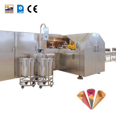 2.0h 137 Placas para hornear Línea de producción automática de cono de helado Maquinaria para panadero de cono de helado