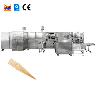 Máquina de fabricación de cono de barquillo comercial PLC con línea de producción automática