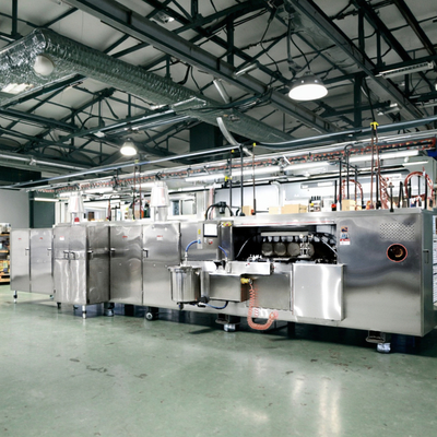 Línea de producción automática de galletas de obleas con control de temperatura de pantalla digital y soporte técnico de video después del servicio