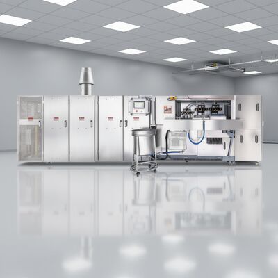 Línea de producción de cono de obleas de acero inoxidable operación automática con sistema de control PLC para la fabricación de cono de obleas