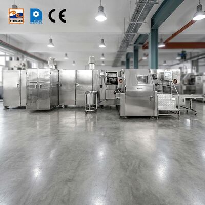 Línea de montaje completamente automática Línea de producción de conos de Baquillo construida para ofrecer producción de helados y productos estables