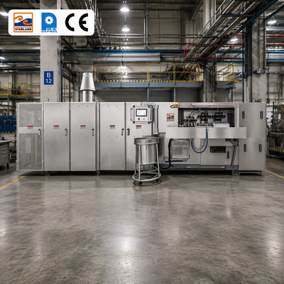 Equipo de producción de cono de obleas automático, incluido el control de temperatura y la pantalla digital para mantener condiciones de producción estables