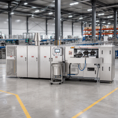 Línea de producción de obleas y conos con control de temperatura de pantalla digital diseñada para galletas de oblea